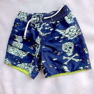 4/$20💥☠️ Gap Pirate Swim Trunks, 🐠🐠 Bright Fish, Skull & Crossbones, Navy